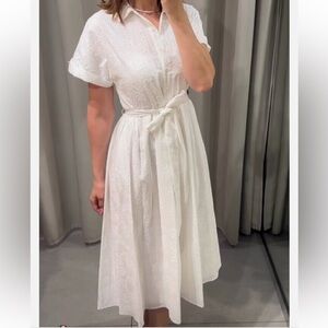 ZARA NWT WOMAN EMBROIDERED EYELET DRESS ZW COLLECTION WHITE 7977/112 250 SUMMER